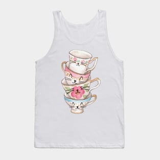Kitty Tea Cups Tank Top